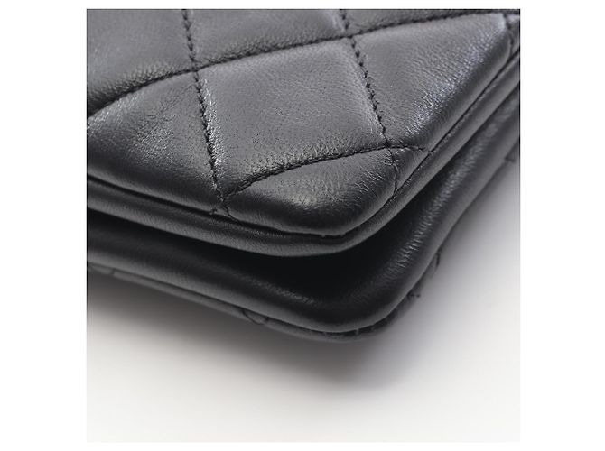 Borsa a tracolla Chanel Matelassé in pelle di agnello nera Nero - vista 6