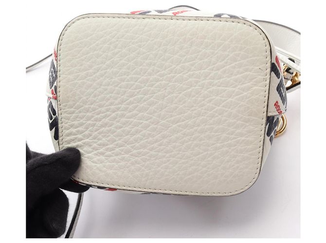 Bolso de mano 2-Way Mini Montresor Fendi x Fila Blanco Roja Azul marino - vista 5