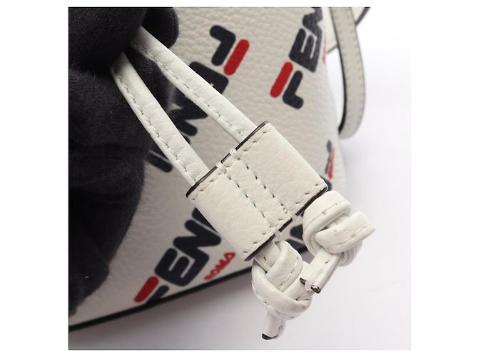 Bolso de mano 2-Way Mini Montresor Fendi x Fila Blanco Roja Azul marino - vista 7