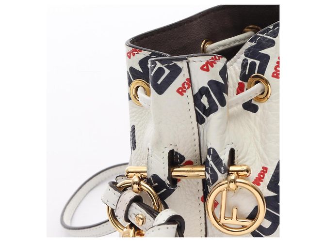 Bolso de mano 2-Way Mini Montresor Fendi x Fila Blanco Roja Azul marino - vista 8
