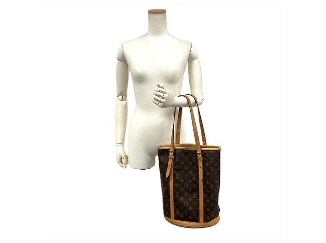 Borsa Tote Louis Vuitton Bucket GM Marrone - vista 9