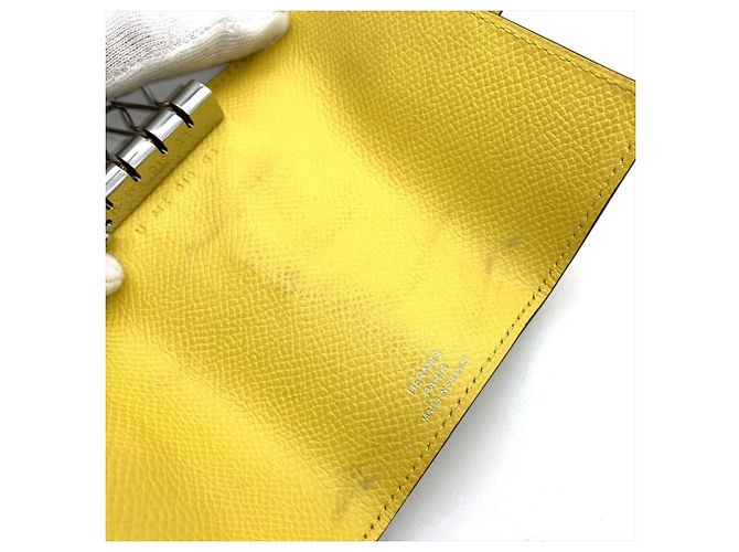 Hermès Bearn Schlüsselcase aus gelbem Epsom-Leder - Ansicht 9