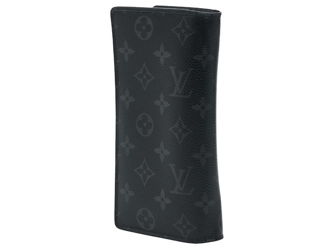 Portafoglio lungo Louis Vuitton Monogram Eclipse Brazza Marrone Nero - vista 2