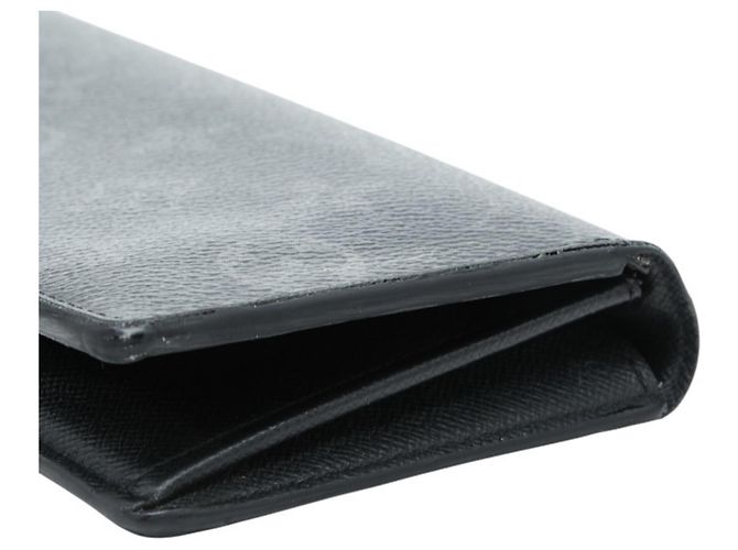 Portafoglio lungo Louis Vuitton Monogram Eclipse Brazza Marrone Nero - vista 4