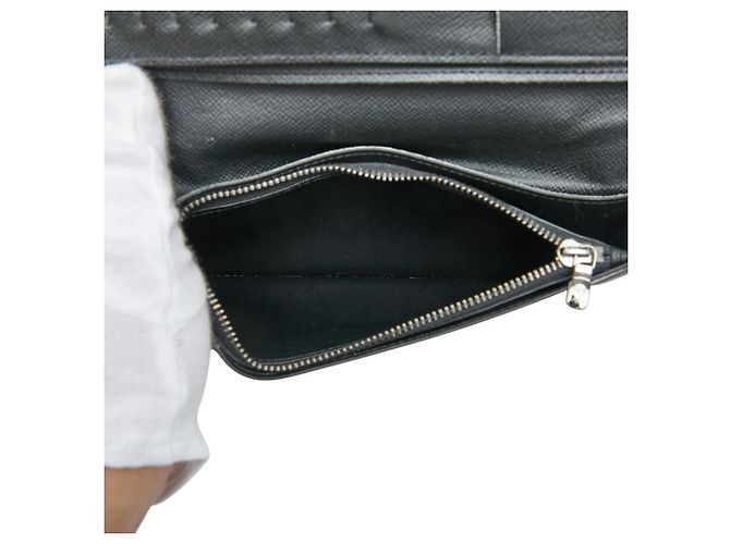 Portafoglio lungo Louis Vuitton Monogram Eclipse Brazza Marrone Nero - vista 7