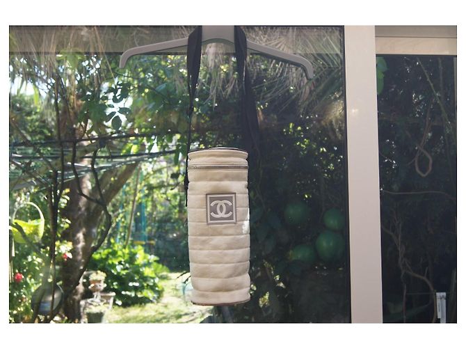 Chanel Borsa Cilindrica Trapuntata Bianca Bianco - vista 3