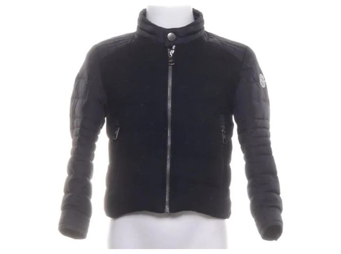 Moncler Chaqueta acolchada negra con paneles de lana Negro - vista 2
