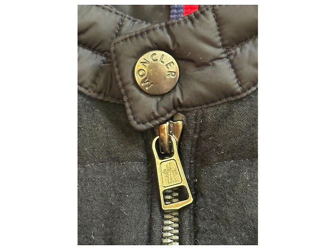 Moncler Chaqueta acolchada negra con paneles de lana Negro - vista 5
