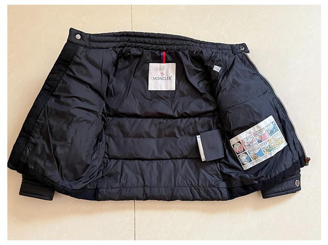Moncler Chaqueta acolchada negra con paneles de lana Negro - vista 7