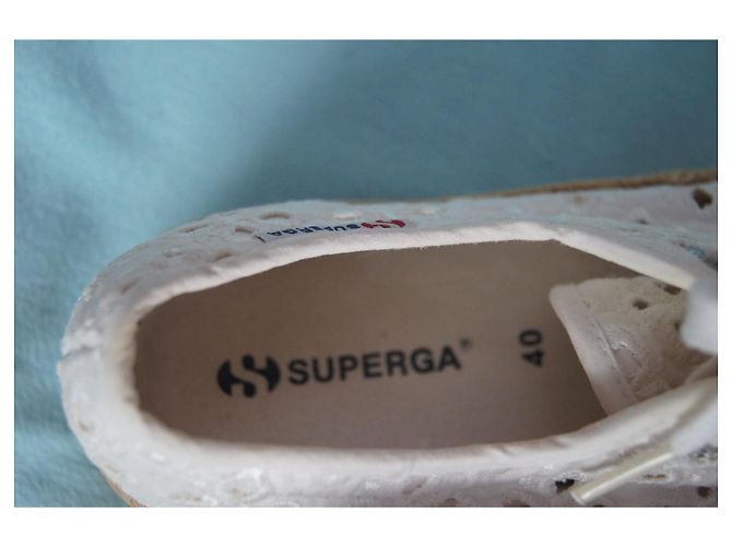 Superga Sneakers Espadrilles Platform Pizzo Bianco - vista 6