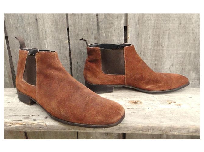 Prada Suede Chelsea Boots Brown - view 2