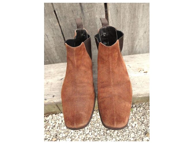 Prada Suede Chelsea Boots Brown - view 3
