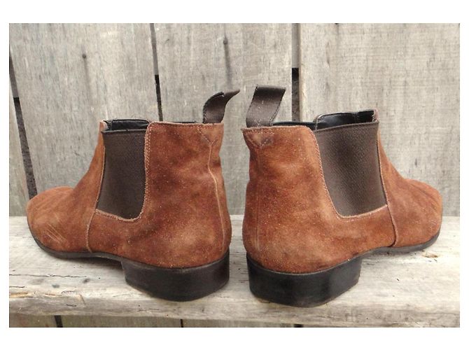 Prada Suede Chelsea Boots Brown - view 4