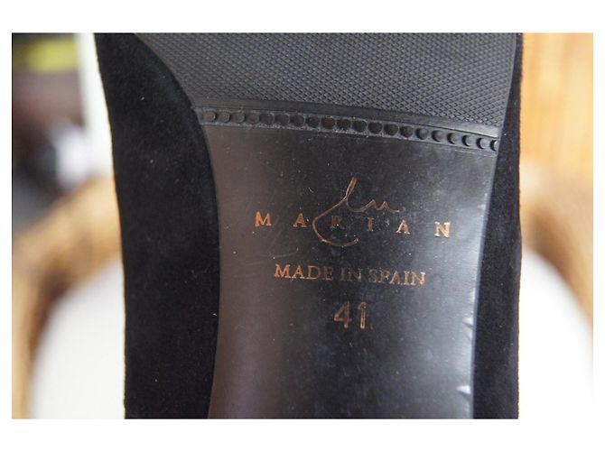 Autre Marque Marian Schwarze Wildleder Pumps Perlen Blockabsatz - Ansicht 8