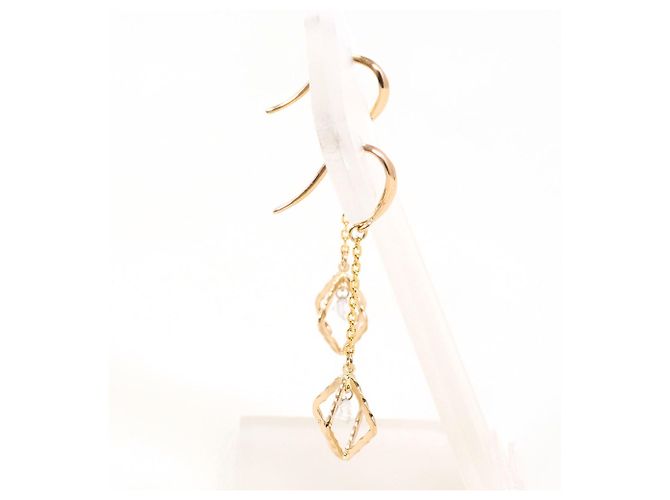 Autre Marque Orecchini pendenti in oro rosa 18K con diamante D'oro - vista 2