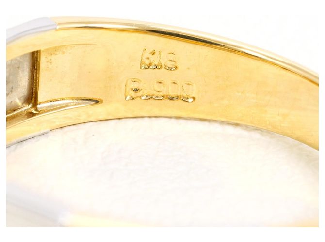 Autre Marque PT900 Platin- und Gelbgold-Ring mit Diamant Golden - Ansicht 4