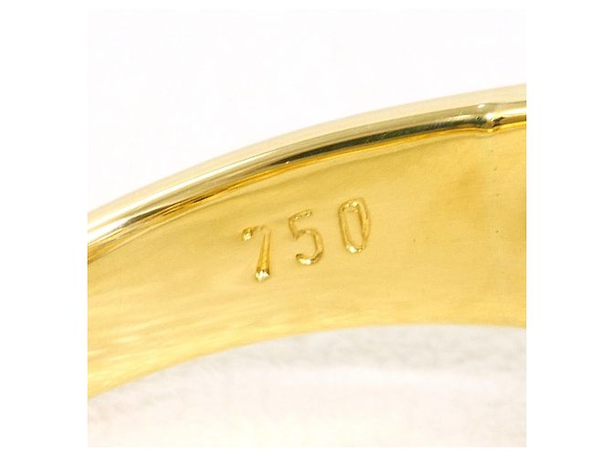 Autre Marque 18K Gelbgold-Ring mit Jadeit und Diamant Golden - Ansicht 5