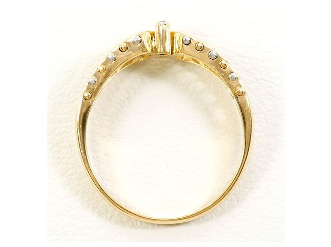 Autre Marque Anello band in platino e oro giallo con diamante D'oro - vista 2