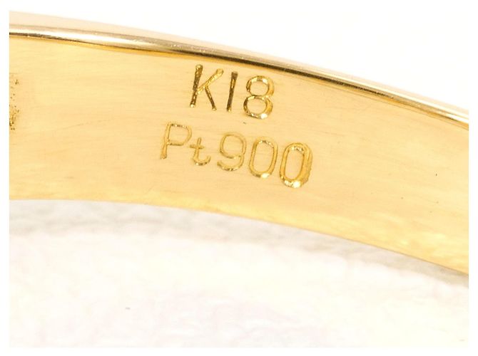 Autre Marque Anello band in platino e oro giallo con diamante D'oro - vista 4