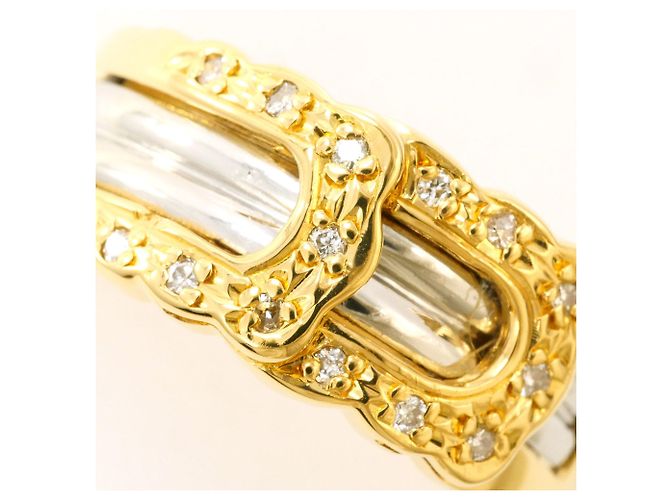 Autre Marque Platin- und Goldring mit Diamant Golden - Ansicht 2