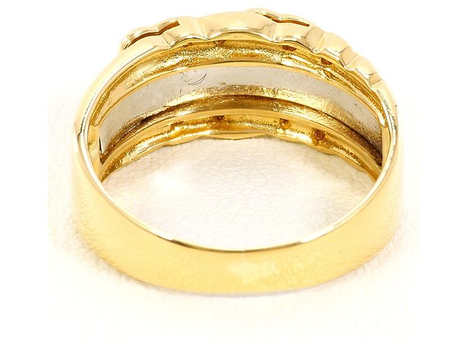 Autre Marque Platin- und Goldring mit Diamant Golden - Ansicht 4