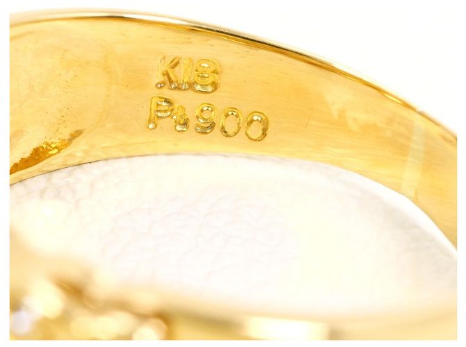Autre Marque Platin- und Goldring mit Diamant Golden - Ansicht 5