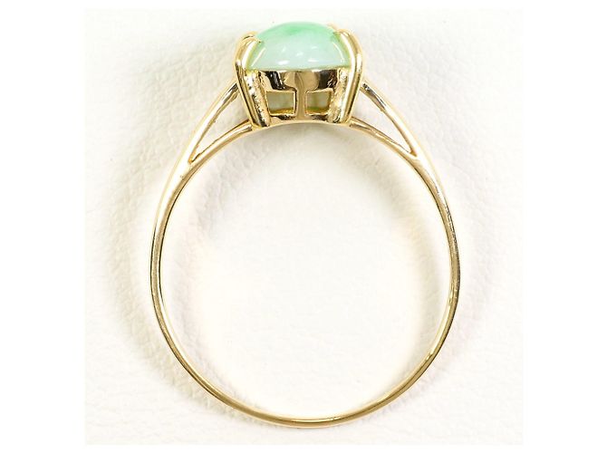 Autre Marque 18K Gelbgold-Ring mit Jade Golden - Ansicht 2