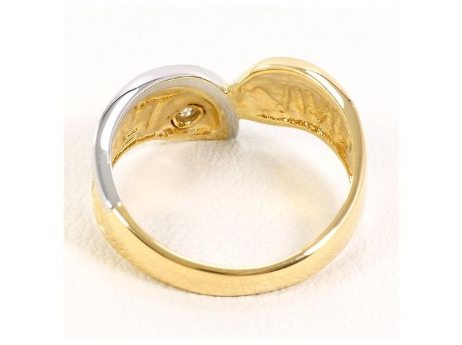 Autre Marque 18K Gelbgold und Platin Diamant Ring Golden - Ansicht 3