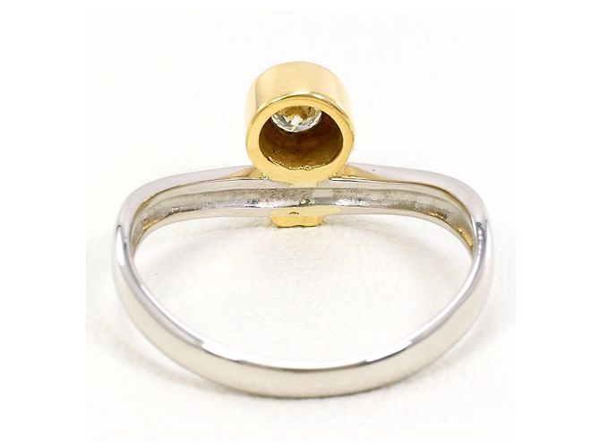 Autre Marque Diamantring in Platin und Gelbgold Golden - Ansicht 3