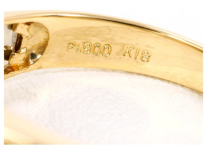 Autre Marque PT900 Platin- und 18K Gelbgold-Ring mit Diamant Golden - Ansicht 4