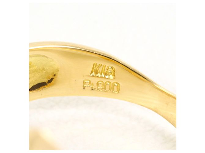 Autre Marque Platin- und Gelbgold-Ring mit Diamant Golden - Ansicht 4