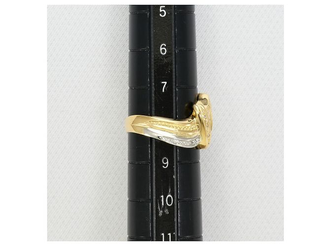 Autre Marque Platin- und Gelbgold-Ring mit Diamant Golden - Ansicht 7