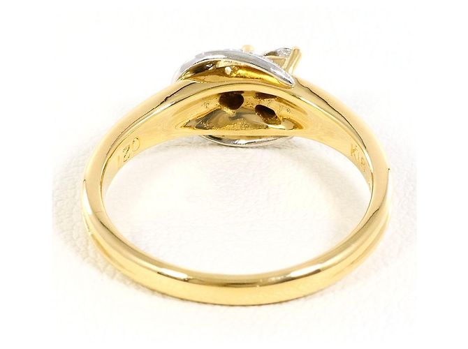 Autre Marque Platin- und Gelbgold-Ring mit Diamant Golden - Ansicht 4