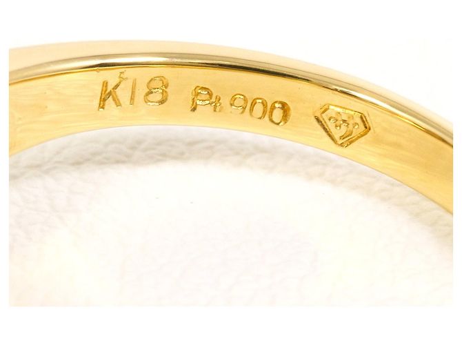Autre Marque Platin- und Gelbgold-Ring mit Diamant Golden - Ansicht 5