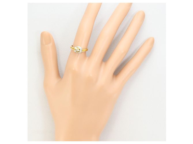 Autre Marque Platin- und Gelbgold-Ring mit Diamant Golden - Ansicht 7