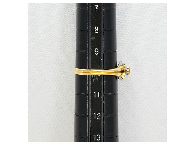 Autre Marque Platin- und Gelbgold-Ring mit Diamant Golden - Ansicht 8
