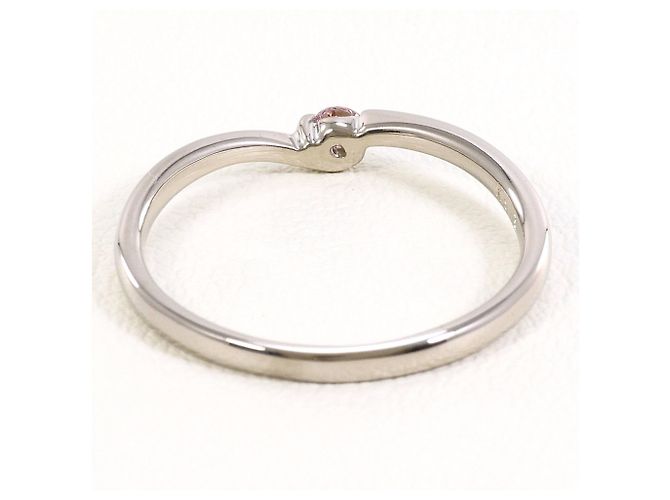 Autre Marque Anello a fascia in oro bianco 18K con diamante rosa D'oro - vista 3