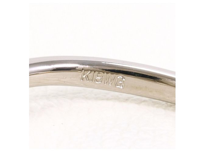 Autre Marque Anello a fascia in oro bianco 18K con diamante rosa D'oro - vista 4