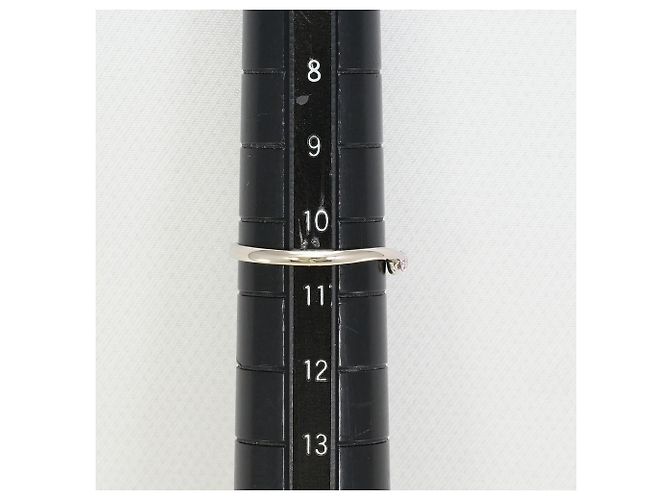 Autre Marque Anello a fascia in oro bianco 18K con diamante rosa D'oro - vista 7