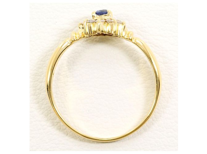 Autre Marque 18K Gelbgold-Ring mit Saphir und Diamant Golden - Ansicht 2