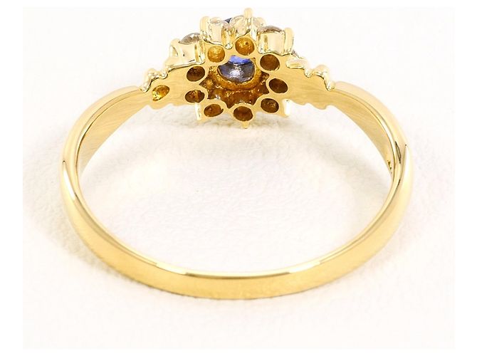 Autre Marque 18K Gelbgold-Ring mit Saphir und Diamant Golden - Ansicht 3