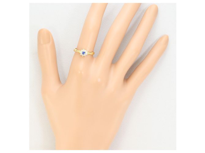 Autre Marque 18K Gelbgold-Ring mit Saphir und Diamant Golden - Ansicht 5