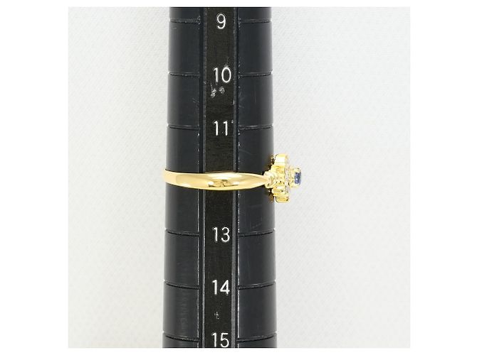 Autre Marque 18K Gelbgold-Ring mit Saphir und Diamant Golden - Ansicht 6