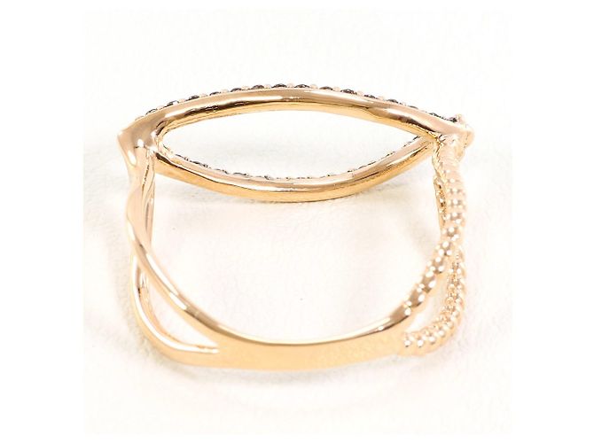 Autre Marque 18K Roségold-Ring mit braunem Zirkonia Golden - Ansicht 3