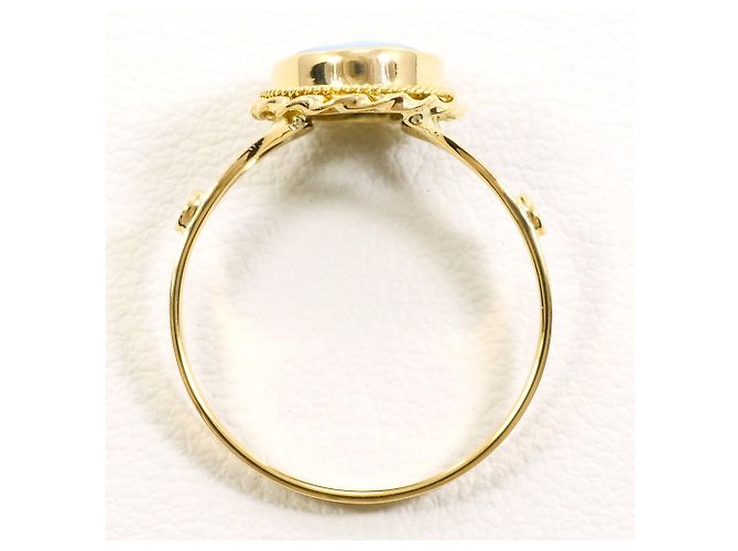 Autre Marque 18K Gelbgold-Ring mit Stein-Cameo Golden - Ansicht 2