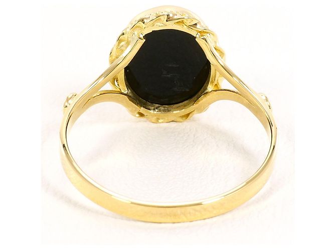 Autre Marque 18K Gelbgold-Ring mit Stein-Cameo Golden - Ansicht 3