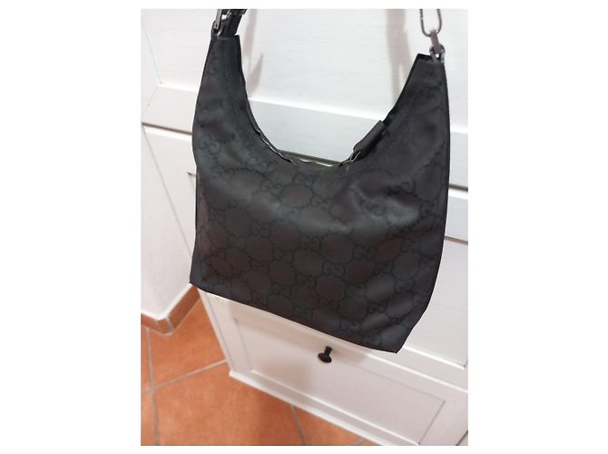 Borsa Gucci GG Monogramma Nylon Nero - vista 2
