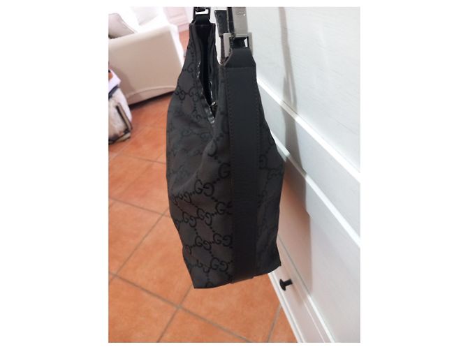 Borsa Gucci GG Monogramma Nylon Nero - vista 3