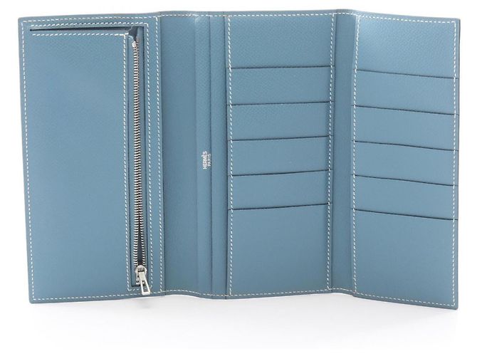 Hermès Hermes Bearn Dupri Bi-fold Long Wallet Blau - Ansicht 3