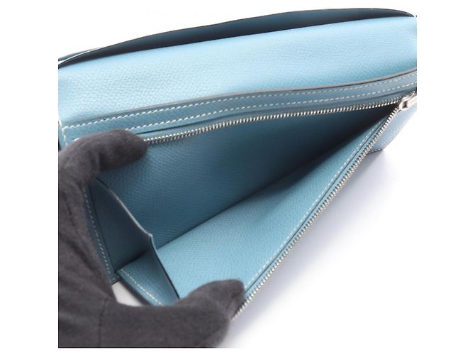 Hermès Hermes Bearn Dupri Bi-fold Long Wallet Blau - Ansicht 4